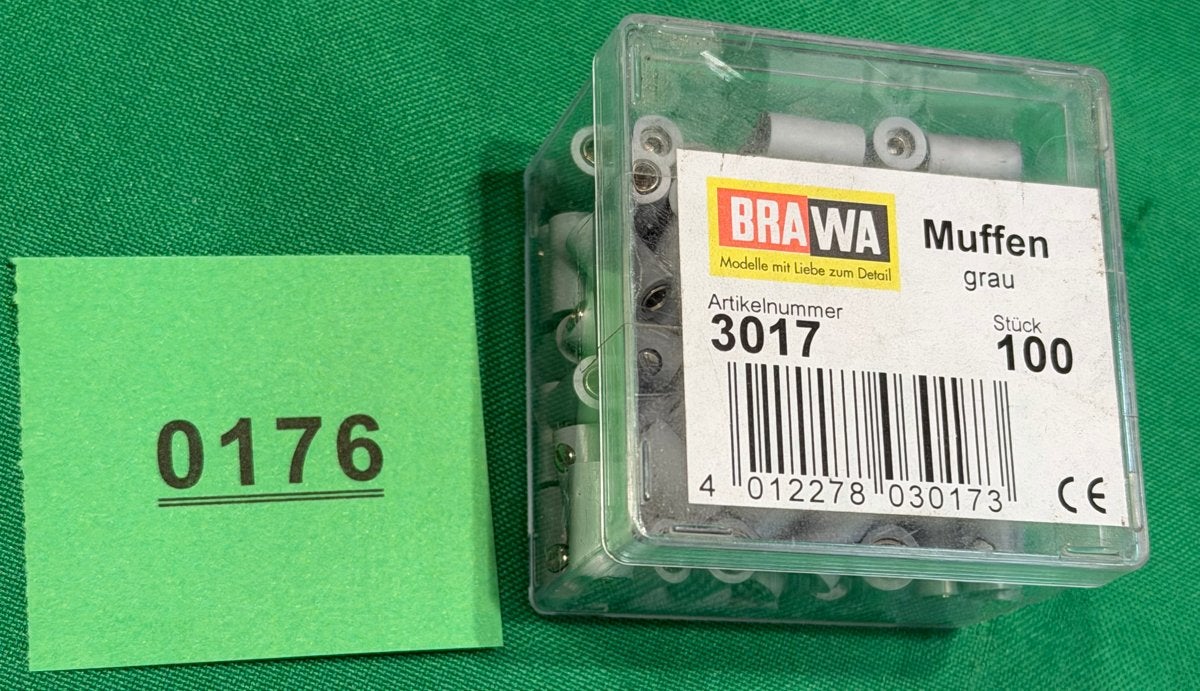 176- Brawa Muffen grijs - 100 stuks - Artikelnummer 3017, Ophalen of Verzenden, Zo goed als nieuw