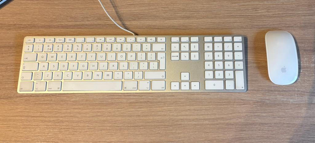 Apple toetsenbord + magic mouse, Ophalen of Verzenden, Gebruikt, Rechtshandig, Toetsenbord en muis-set