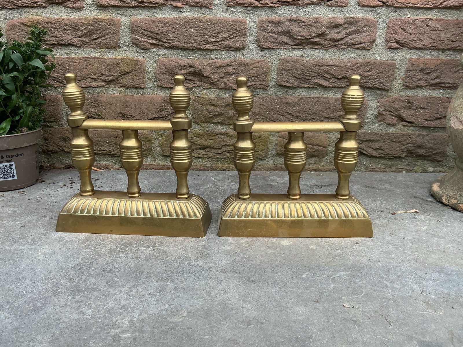 Antieke messing haardbokken - set van 2, Ophalen of Verzenden