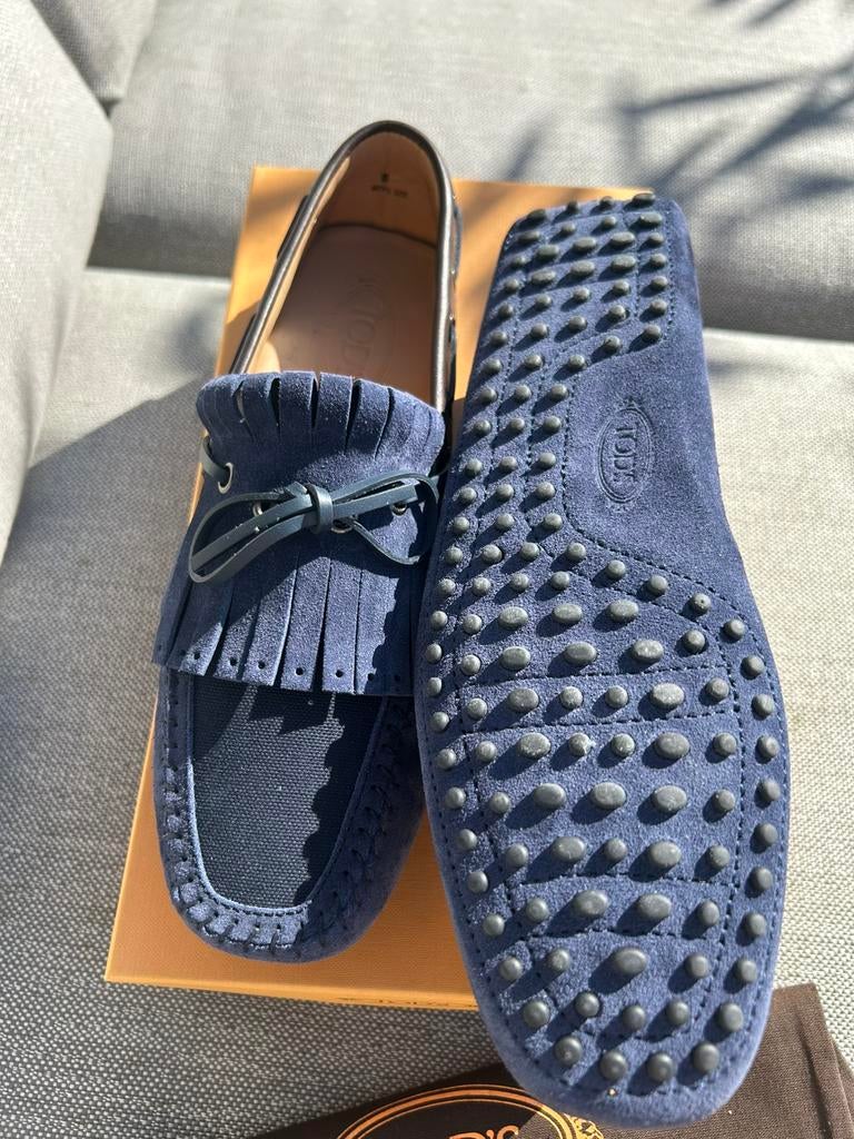 NIEUWE TOD’s  blauw suede loafers maat 42 special edition, Loafers, Blauw, Nieuw, Ophalen of Verzenden
