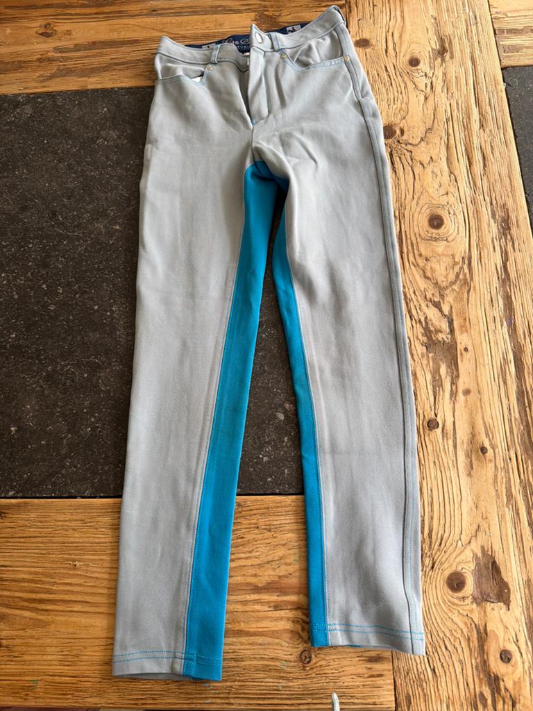 Paardrijbroek maat 134-140 blauw, Dieren en Toebehoren, Paardrijkleding, Ophalen of Verzenden, Zo goed als nieuw, Dressuur, Onderkleding
