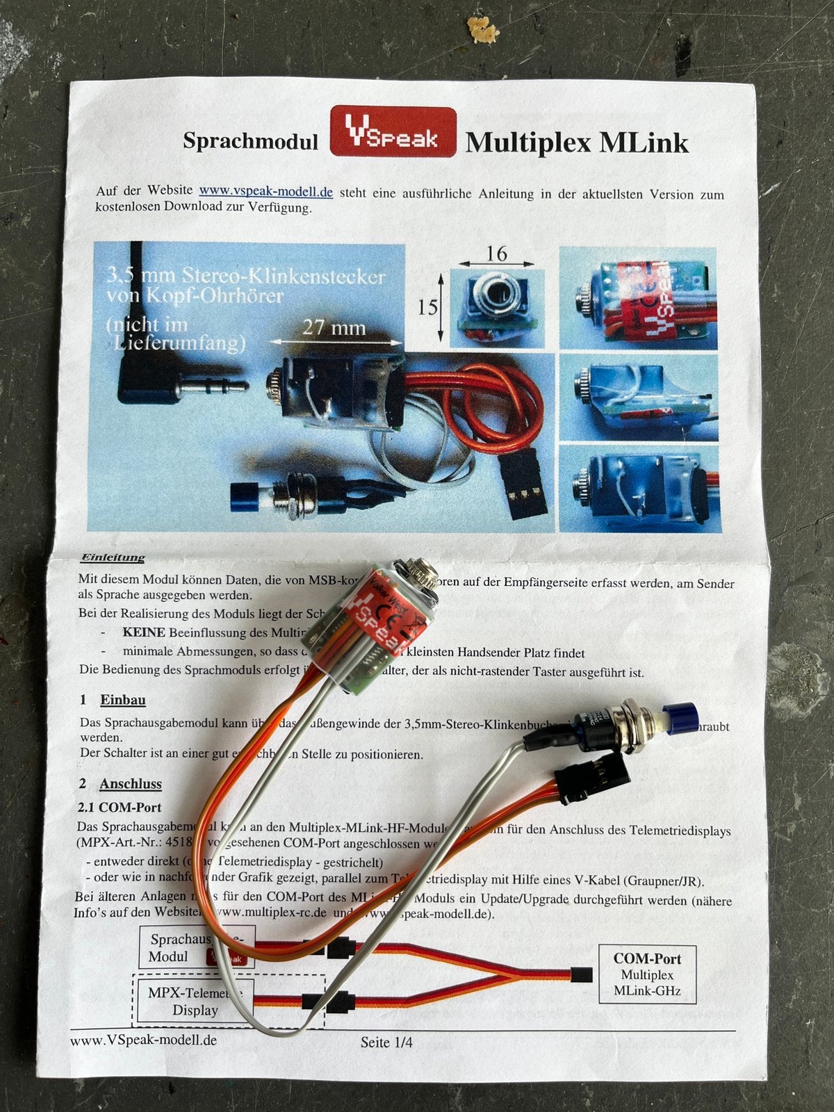 VSpeak spraakmodule voor Multiplex, Hobby en Vrije tijd, Ophalen of Verzenden, Gebruikt