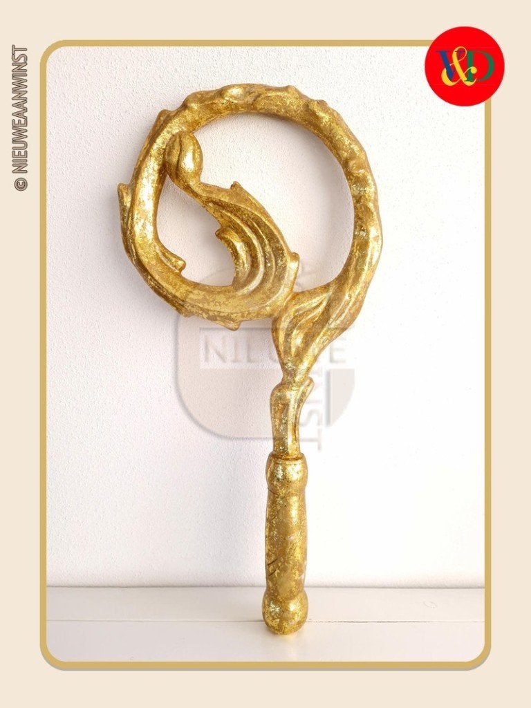 Nostalgische V&D etalage Sinterklaas staf - goud, 60cm, Diversen, Verzenden, Gebruikt