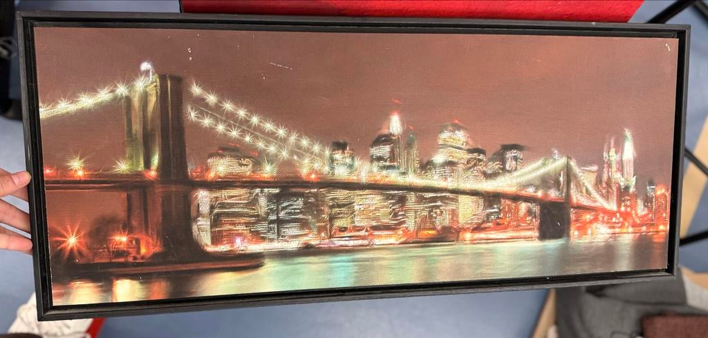Schilderij New York Brooklyn Bridge, Ophalen of Verzenden
