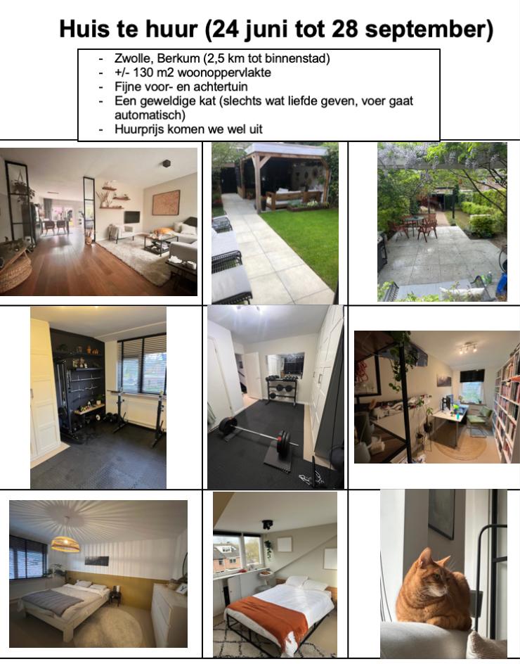 Huis te huur - Zwolle - eind juni tot eind september, Huizen en Kamers, Huizen te huur, Direct bij eigenaar, 5 kamers, Overijssel