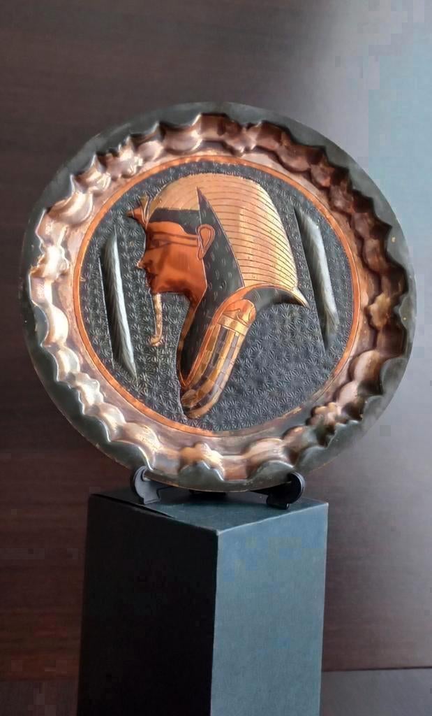 Antiek Egyptische King Tut koperen plaat, Antiek en Kunst, Ophalen of Verzenden, Koper
