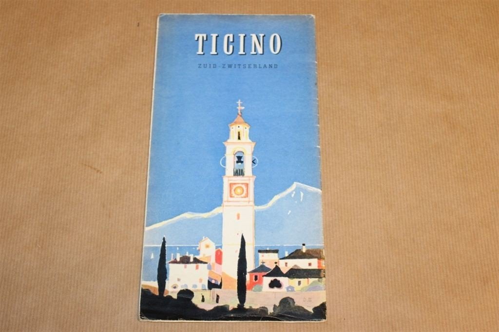 Oude toeristenkaart/uitgave Ticino Zwitserland 1960, 1800 tot 2000, Europa Overig, Ophalen of Verzenden, Landkaart