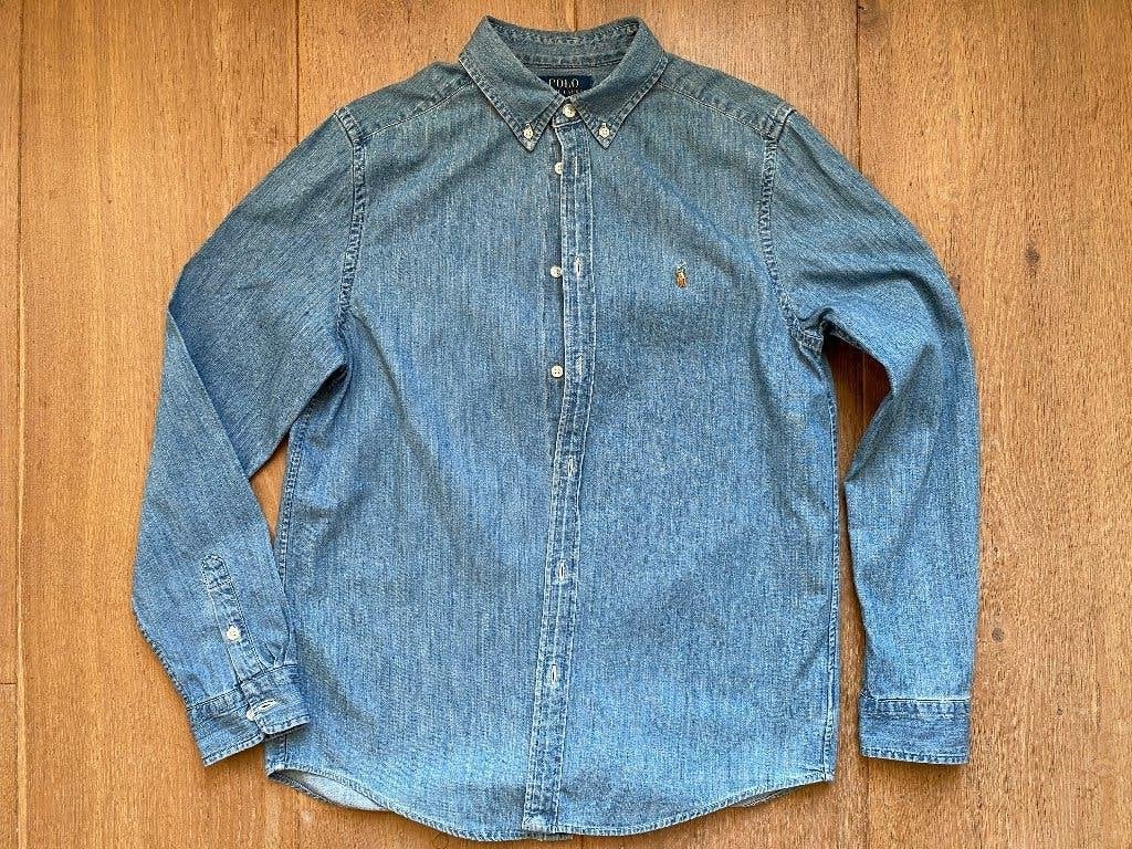 Polo Ralph Lauren spijkerblouse, Jongen of Meisje, Overhemd of Blouse, Ophalen of Verzenden, Zo goed als nieuw