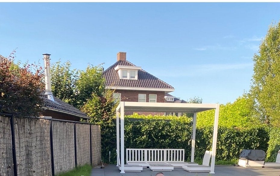 Reflect Deluxe metalen Terrasoverkapping 4x3m - Wit, Tuin en Terras, Ophalen, Zo goed als nieuw, Veranda