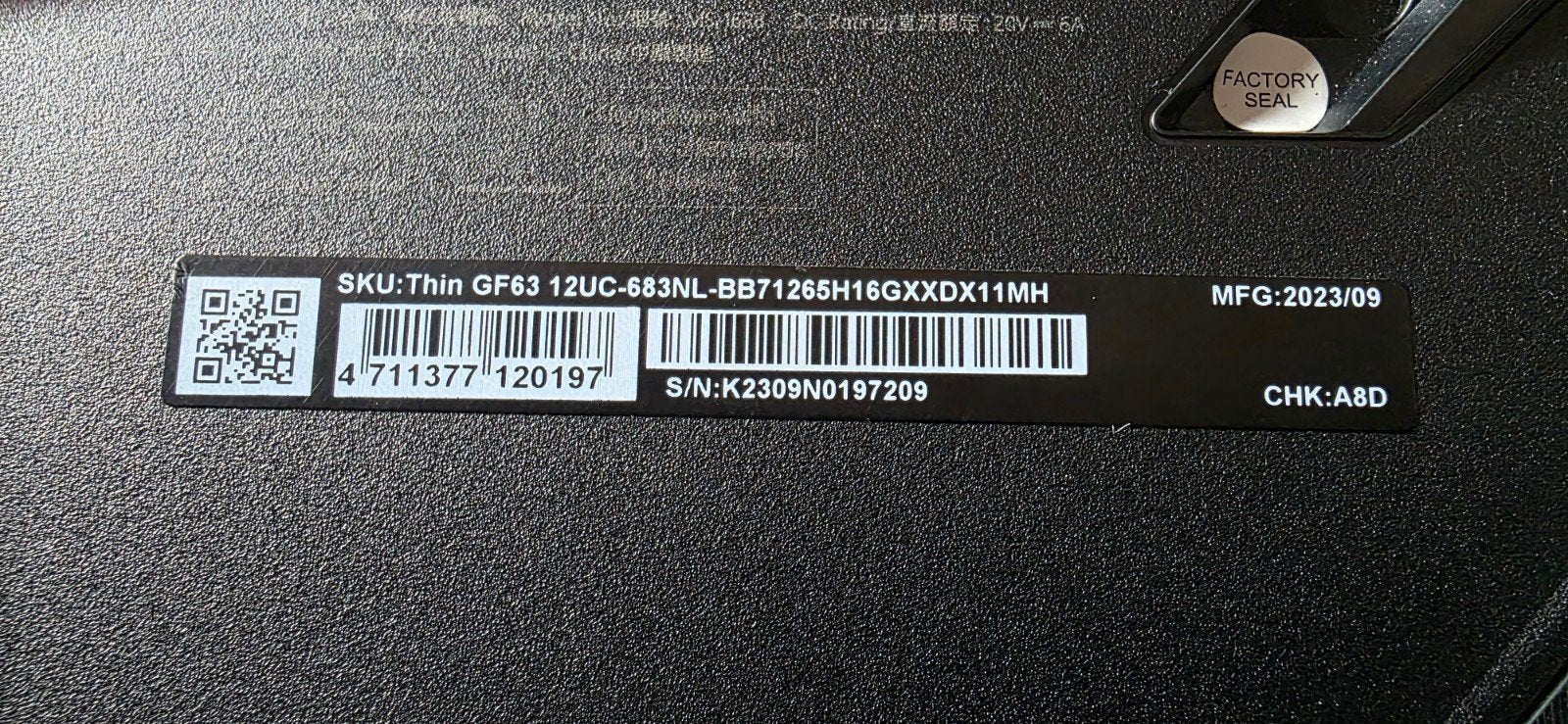 Msi GF63 12UC-683NL, Computers en Software, Windows Laptops, Ophalen of Verzenden