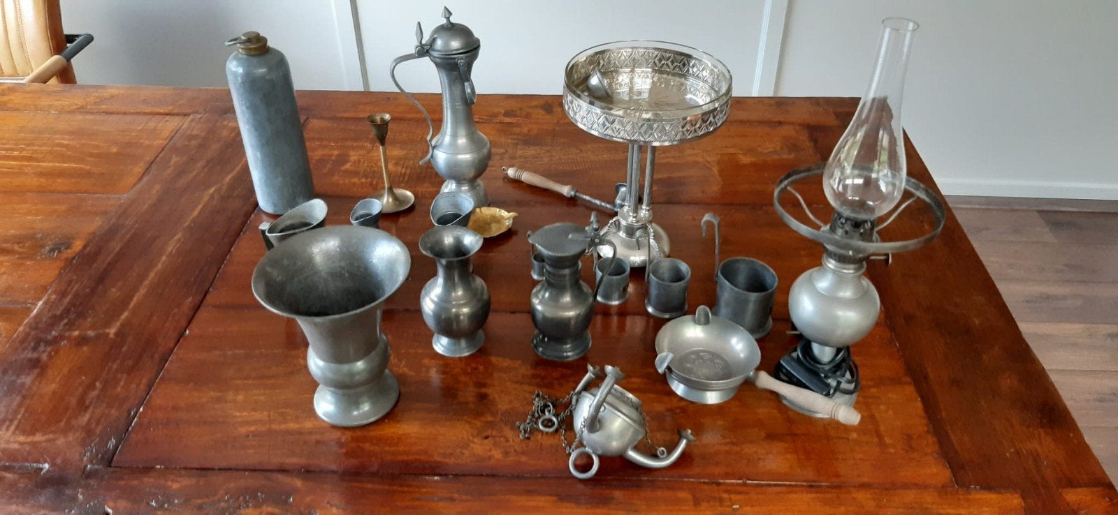 Antiek tinwerk en olielamp, Antiek en Kunst, Ophalen