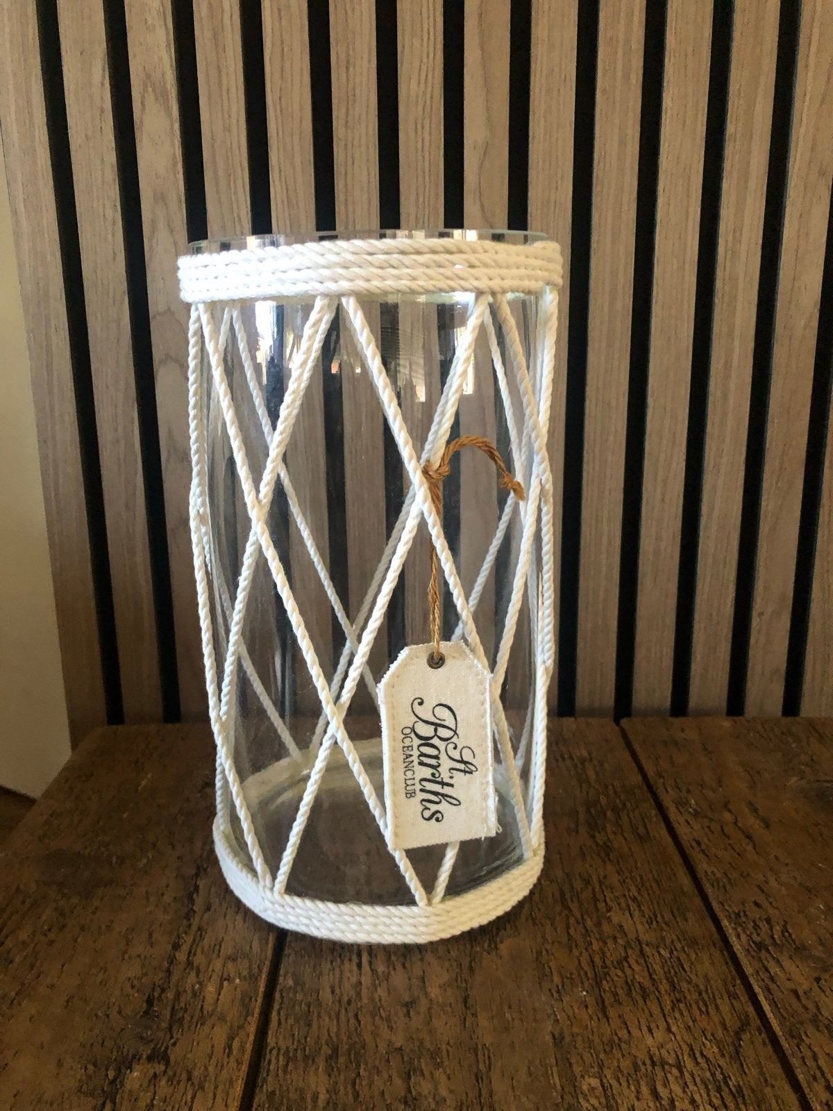 Rivièra Maison Windlicht - 30 cm hoog, Ophalen of Verzenden, Wit, Glas, Landelijk