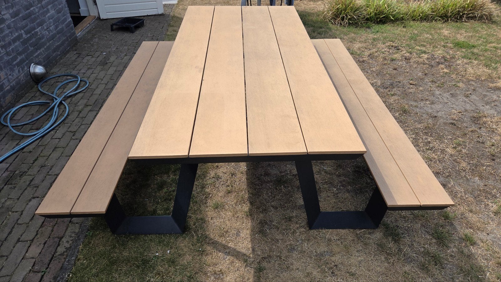 elegante picknicktafel van het merk vita massa, Tuin en Terras, Ophalen, Rechthoekig, Hout