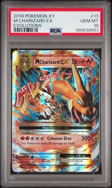 Pokémon M Charizard EX #13 PSA 10, Hobby en Vrije tijd, Ophalen of Verzenden, Nieuw, Foil