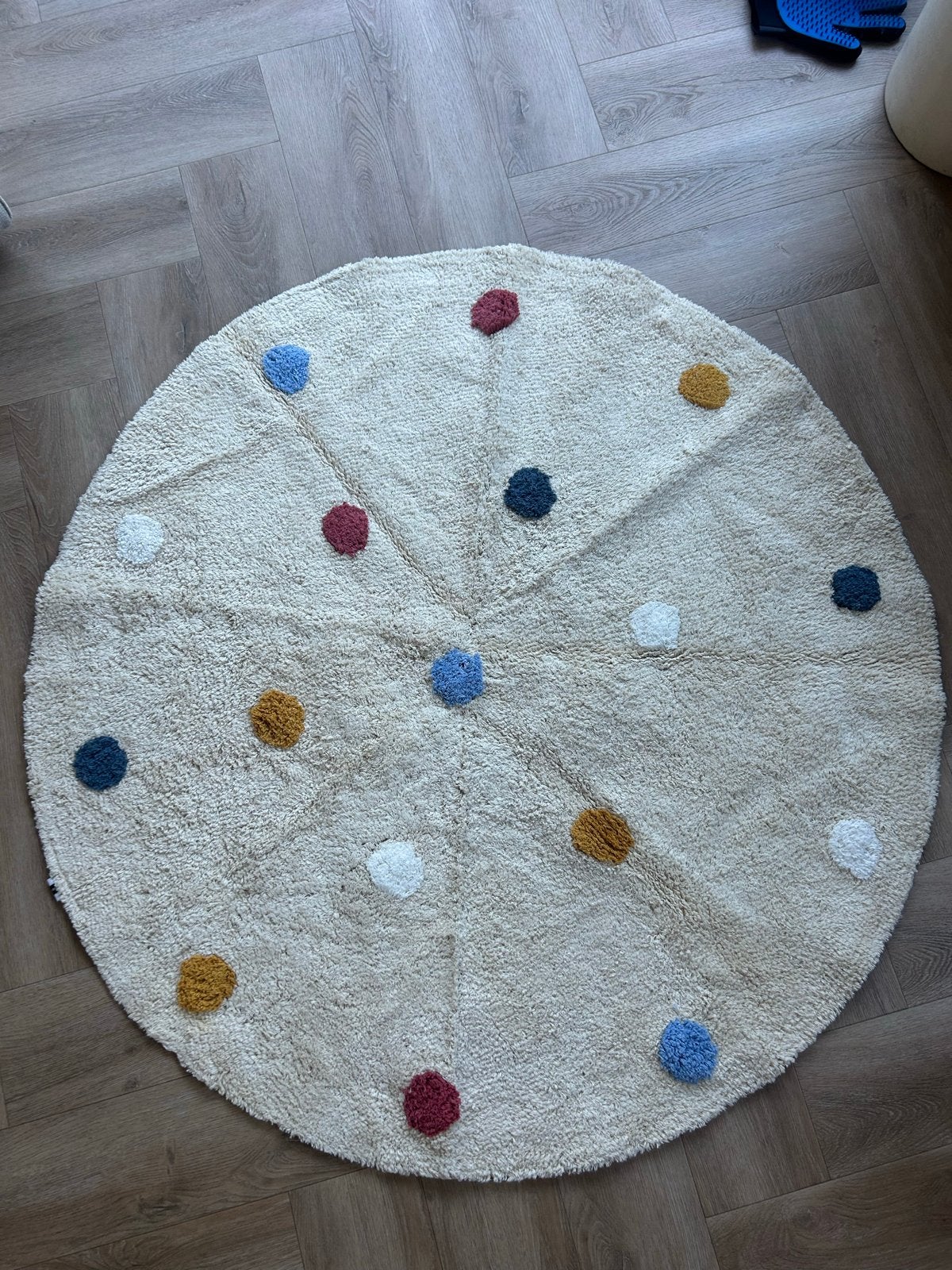Nieuw HEMA rond vloerkleed met gekleurde stippen, 100 tot 150 cm, Rond, Nieuw, Ophalen of Verzenden