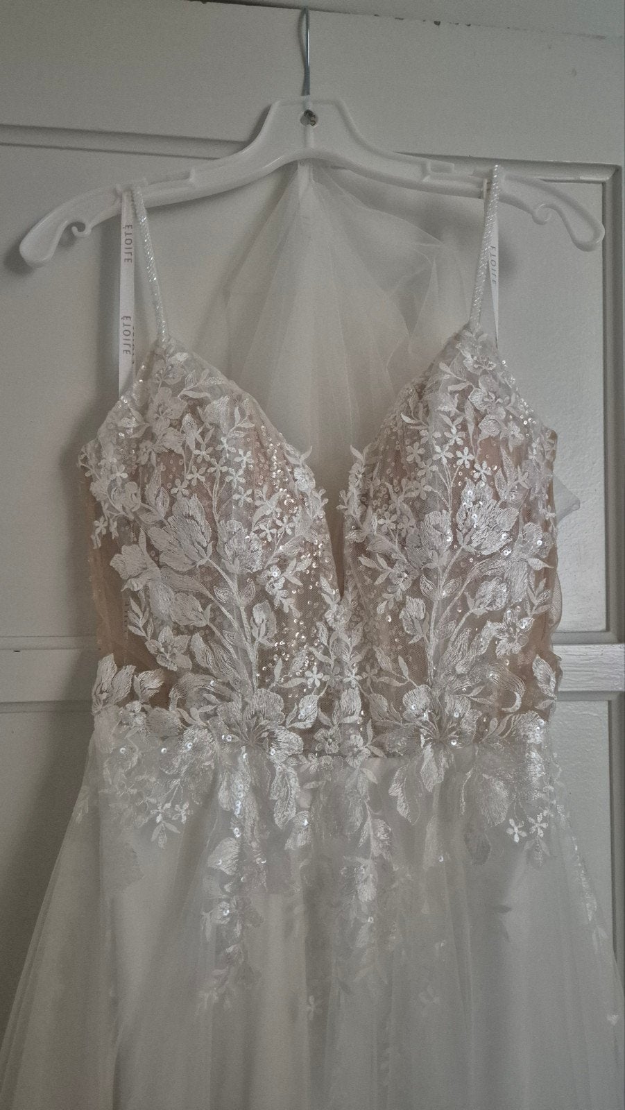 Enzoani Étoile trouwjurk M | kant, glitter & split |, Ophalen of Verzenden, Zo goed als nieuw, Wit, Trouwjurk