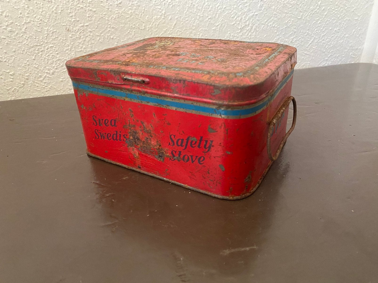 Svea Swedish Safety Stove trommel opbergdoos, Antiek en Kunst, Curiosa en Brocante, Ophalen of Verzenden