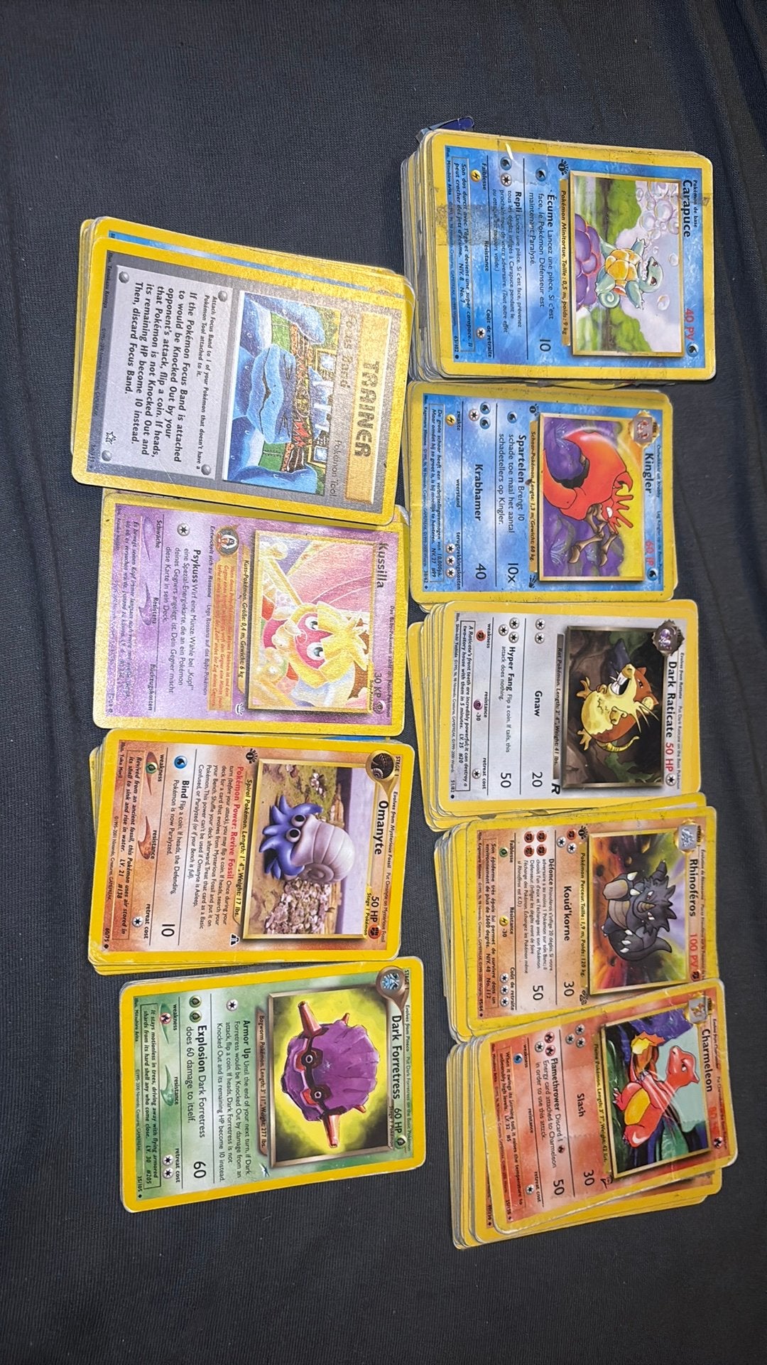 Pokemon kaarten: grote aantallen vintage kaarten, Ophalen of Verzenden, Gebruikt, Meerdere kaarten, Foil