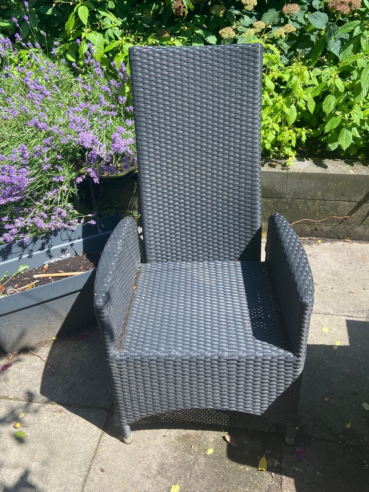 2 wicker tuinstoelen hoge rug, Tuin en Terras, Ligbedden, Ophalen of Verzenden, Zo goed als nieuw, Wicker