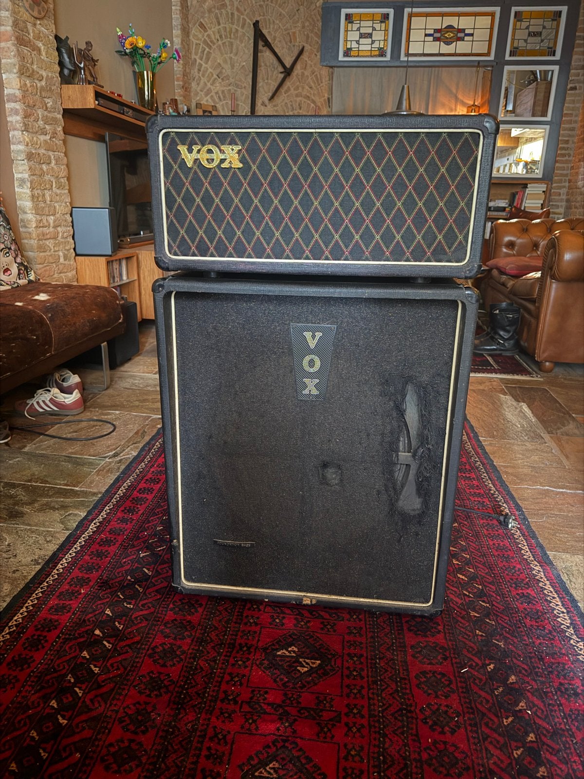 VOX AC50 1967 met 2 speakerkasten, Ophalen of Verzenden, Gebruikt, 50 tot 100 watt
