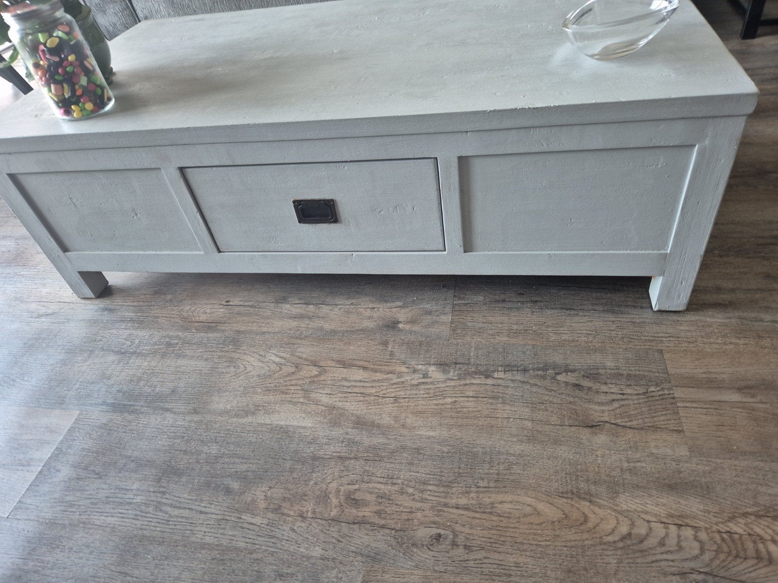 Teakhouten Salontafel, Ophalen, Gebruikt, 100 tot 150 cm, Teakhout