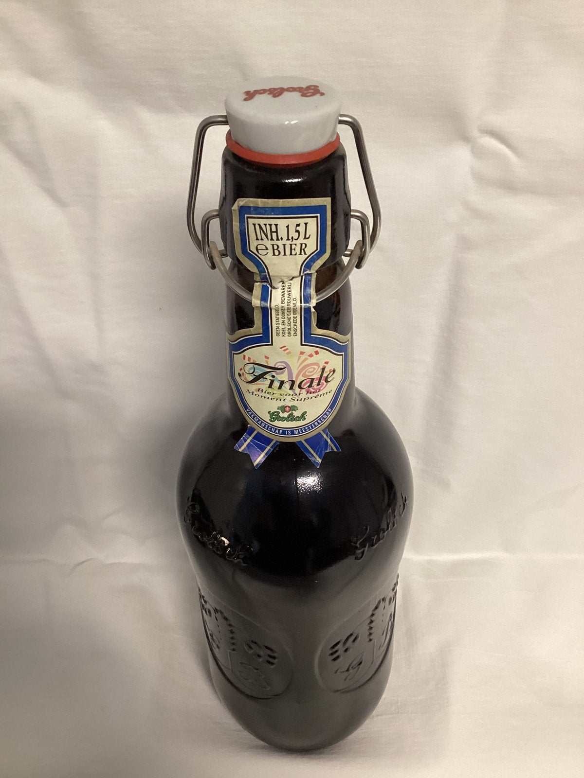 Grote en tevens VOLLE fles GROLSCH Finale bier, juni 1999, Ophalen, Flesje(s), Grolsch