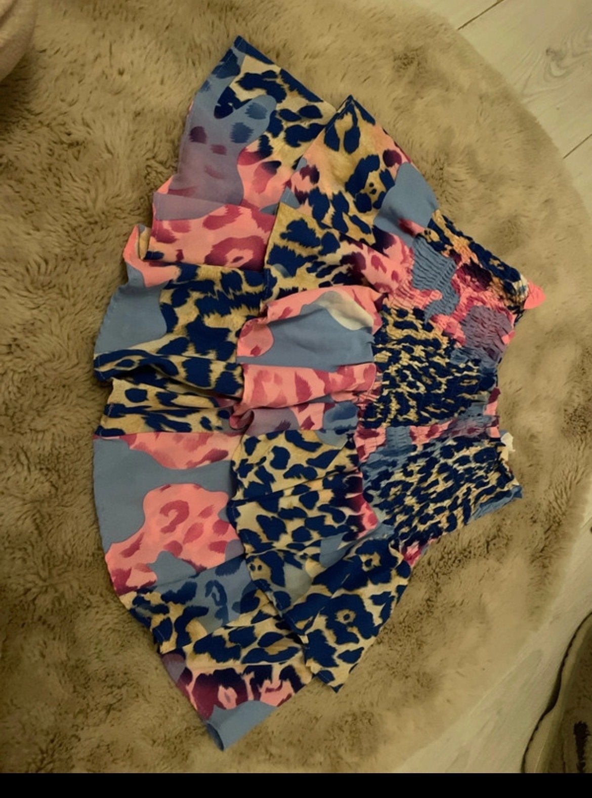 Leopard print top met ruches en smock details, Zo goed als nieuw, Meerkleurig, Verzenden, Maat 36 (S)