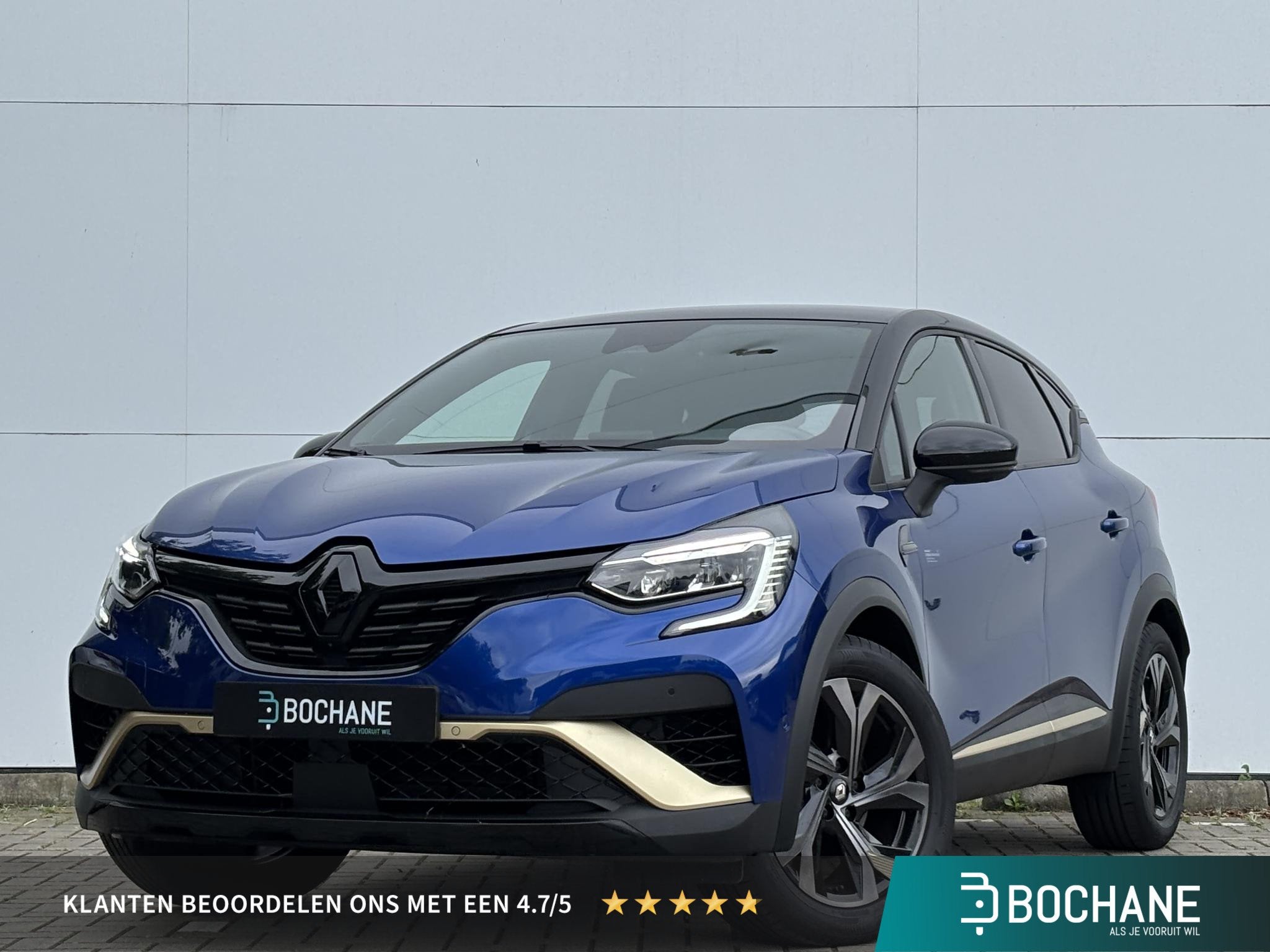 Renault Captur 1.6 E-Tech full hybrid 145 E-Tech engineered, Gebruikt, 715 kg, Blauw, Leder en Stof