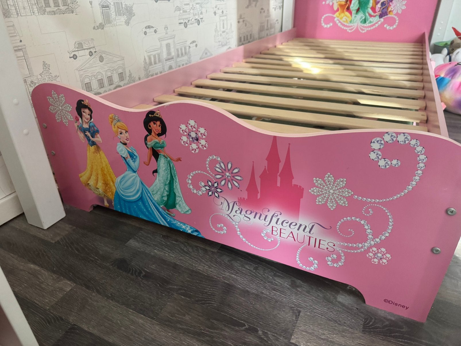 Disney prinsessen bed 200x80x25, Ophalen, Gebruikt, 180 cm of meer, 70 tot 85 cm