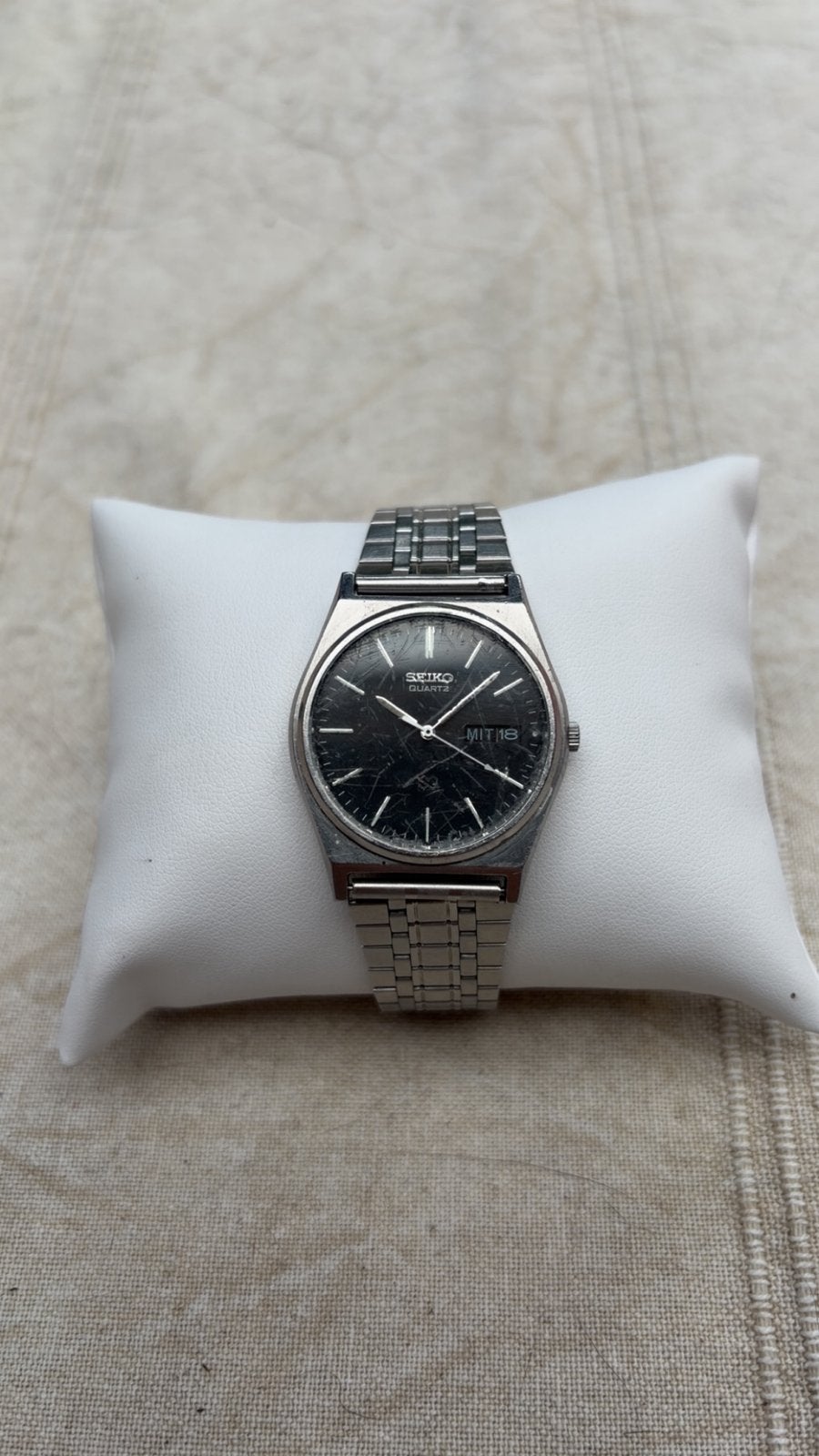 Vintage Seiko SQ Quartz 8C23-6040 – Jaren 80, Ophalen of Verzenden, Staal, Seiko, 1960 of later