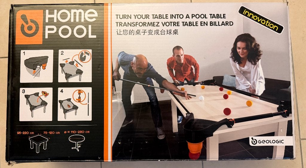 Maak van je tafel een pooltafel z.g.a.n., Sport en Fitness, Ophalen of Verzenden, Zo goed als nieuw