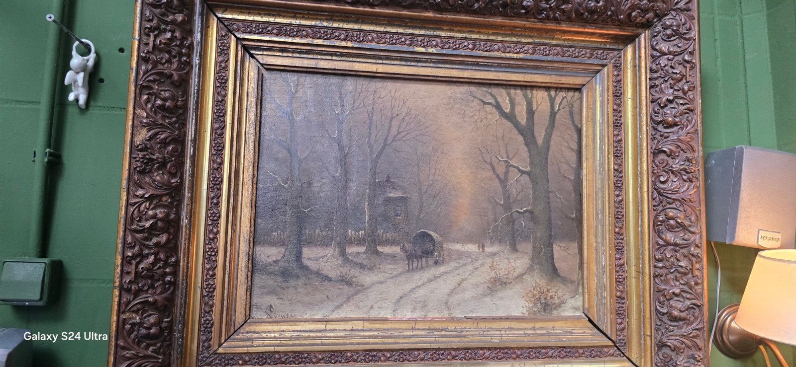 Prachtig 19e-eeuws Winterlandschap – Olieverf op Paneel, Antiek en Kunst, Kunst | Schilderijen | Klassiek, Paneel, Ophalen of Verzenden