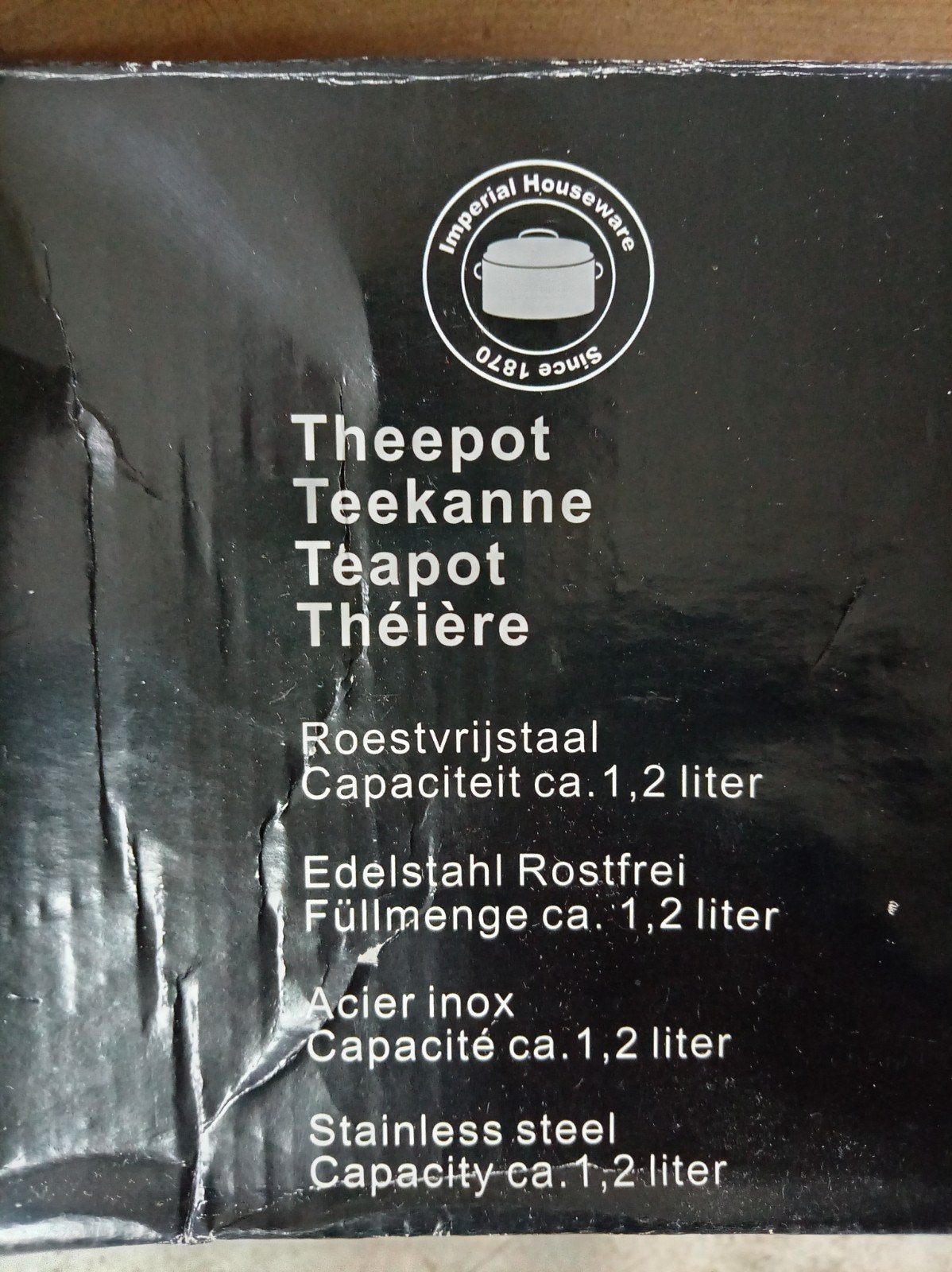 Theepot - Roestvrijstaal - 1.2L - Imperial Houseware, Theepot/fluitketel, Ophalen of Verzenden, Metaal, Overige merken