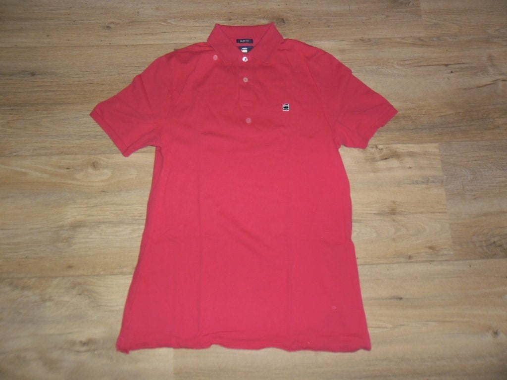 G-Star Raw Rood Polo T-shirt Slim Fit Maat M, Kleding | Heren, T-shirts, G-Star Raw, Maat 48/50 (M), Ophalen of Verzenden, Zo goed als nieuw