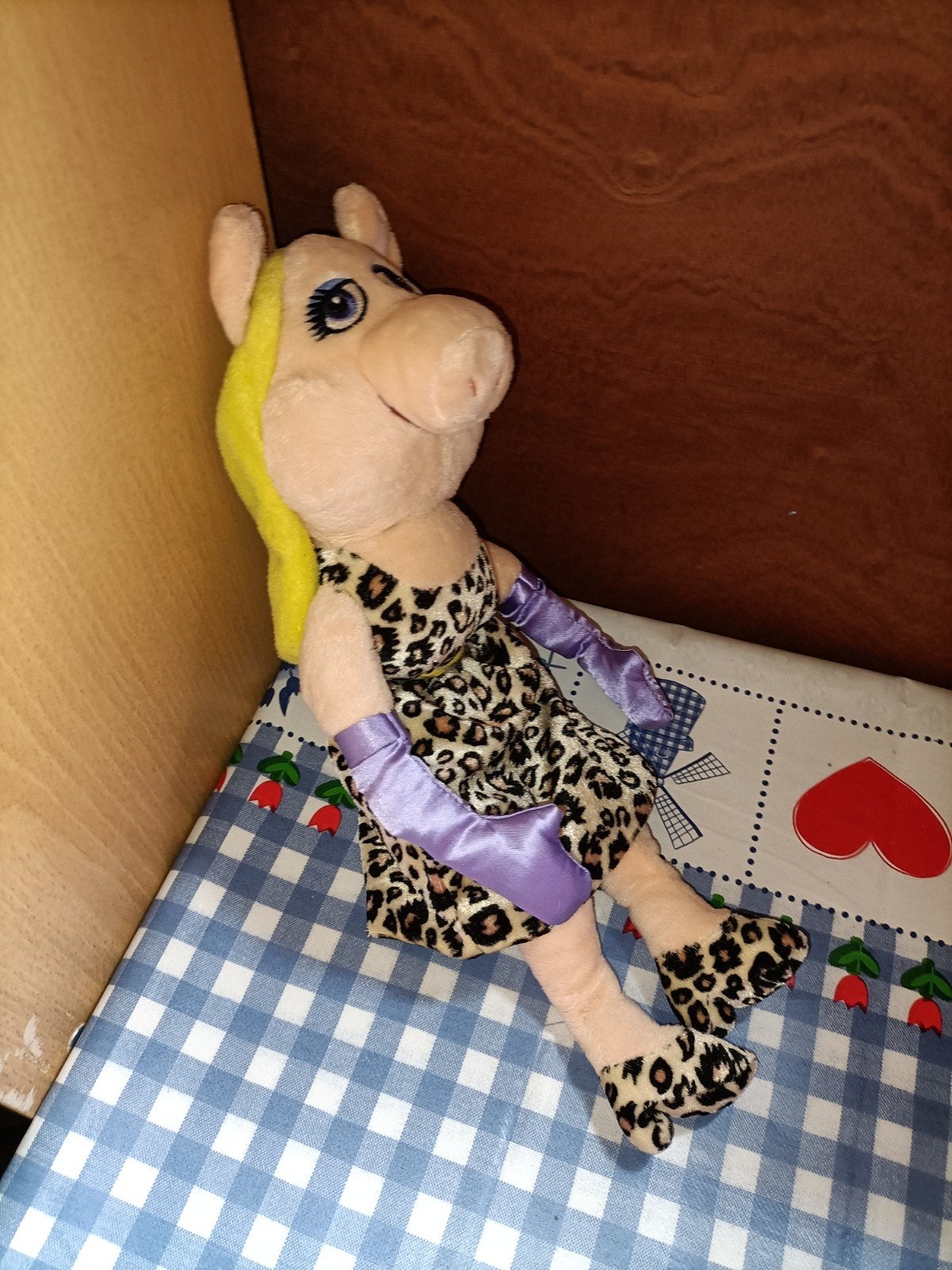 Miss Piggy knuffel met tijgerprint jurk The Muppets, Ophalen of Verzenden, Zo goed als nieuw, Overige typen