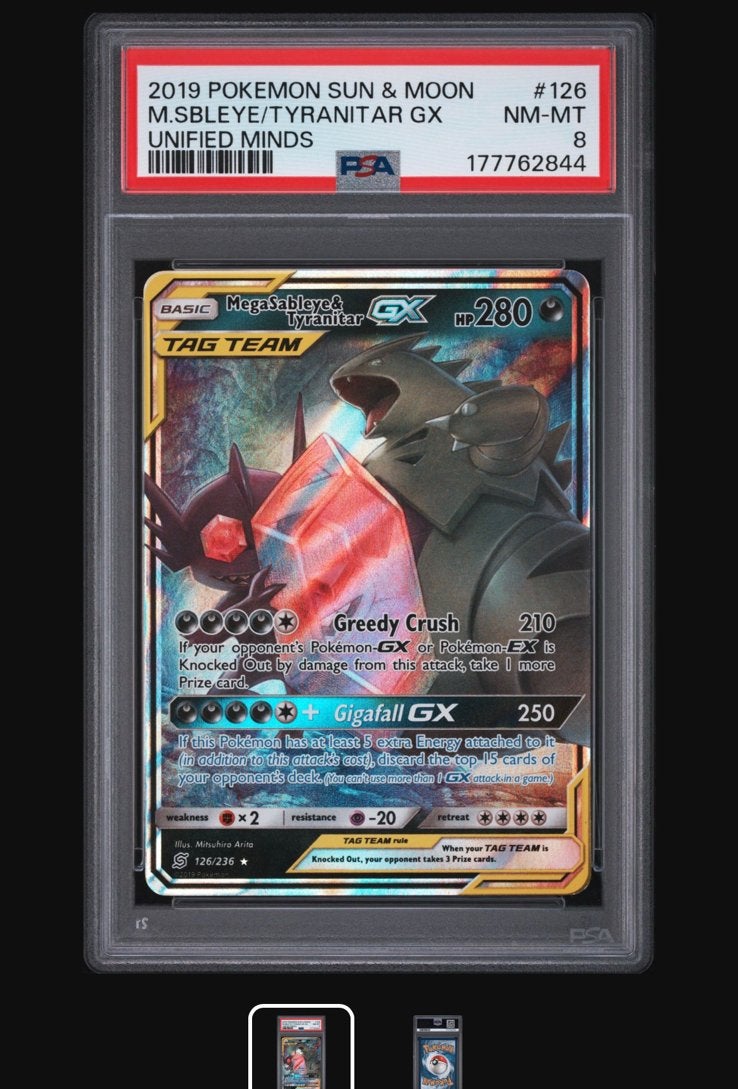 Mega sableye 126 psa 8, Ophalen of Verzenden, Zo goed als nieuw