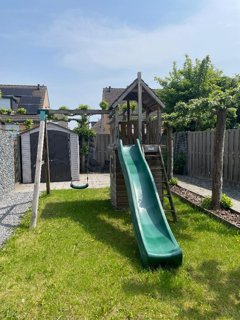 Speeltoestel hout, Kinderen en Baby's, Speelgoed | Buiten | Speeltoestellen, Glijbaan, Schommel, Aanbouwonderdeel, Ophalen