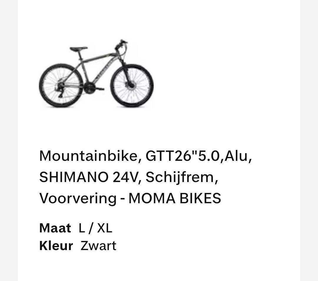 MOMA mountainbike, Fietsen en Brommers, Ophalen, Zo goed als nieuw, 20 inch of meer