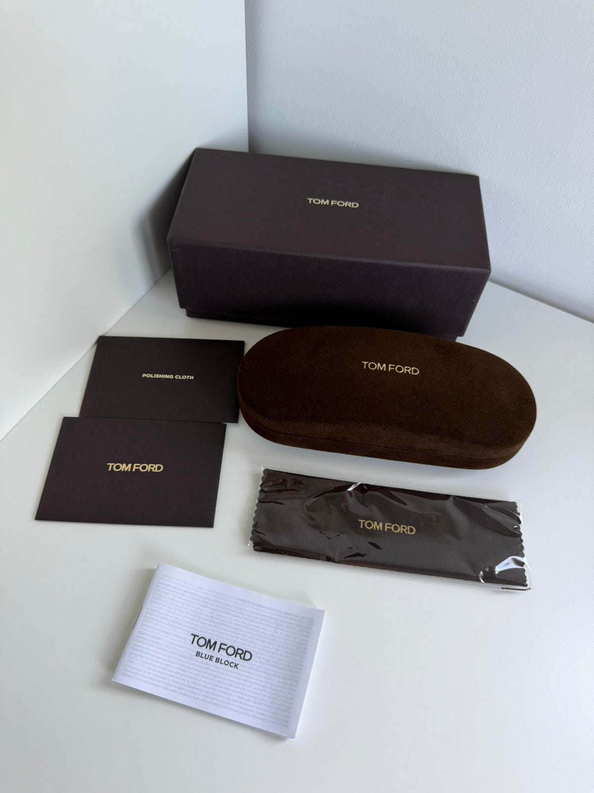 Tom Ford brillenkoker hoes etui bruin, Ophalen of Verzenden, Zo goed als nieuw, Bruin, Overige merken