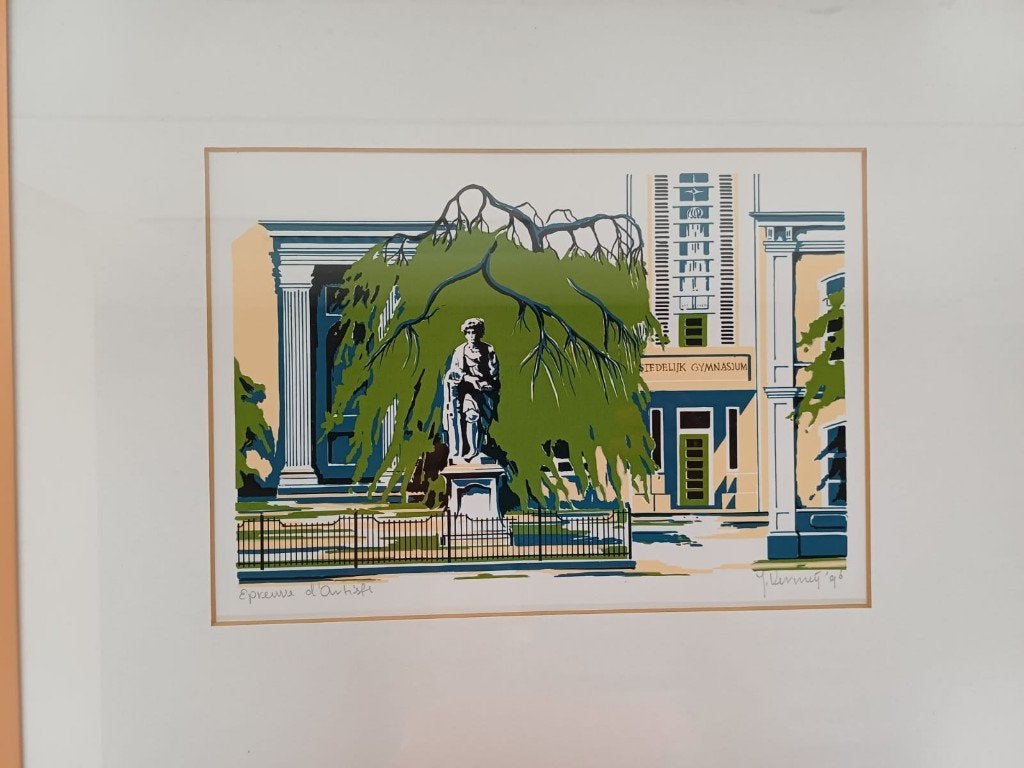 Schilderij J. Vermey - Stedelijk Gymnasium, Ophalen of Verzenden
