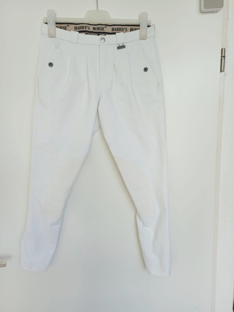 Witte paardrijbroek mt 46 (mt S?) Harry's Horse, Dieren en Toebehoren, Dressuur, Zo goed als nieuw, Wit, Dames