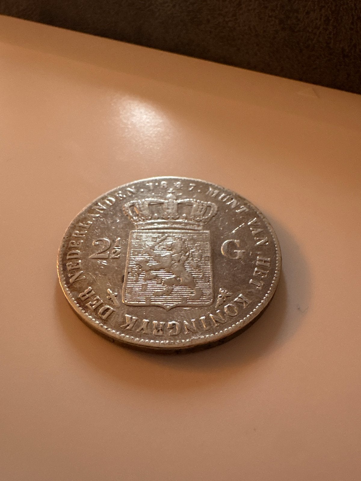 Nederlandse zilveren rijksdaalder 2,5 gulden 1847, Postzegels en Munten, Munten | Nederland, Zilver, Ophalen of Verzenden, Losse munt