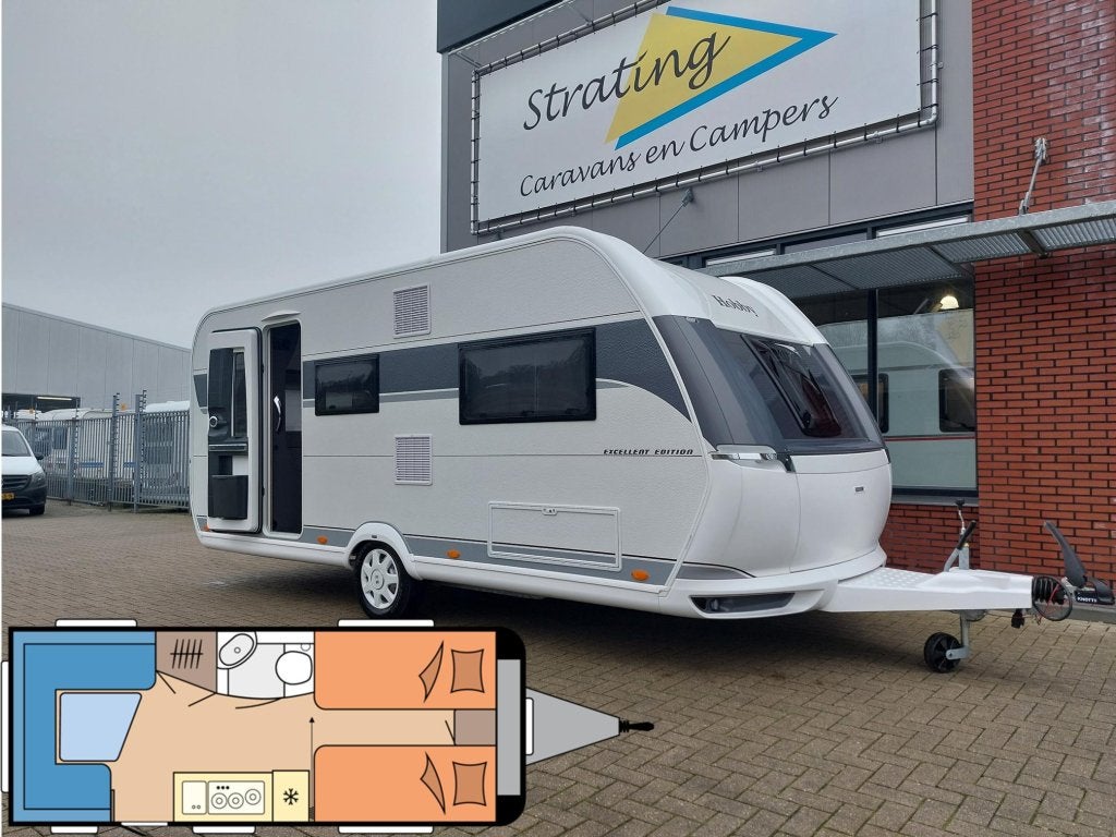Hobby Excellent Edition 495 UL NIEUW!! ENKELE BEDDEN, Schokbreker, Rondzit, Hobby, Bedrijf