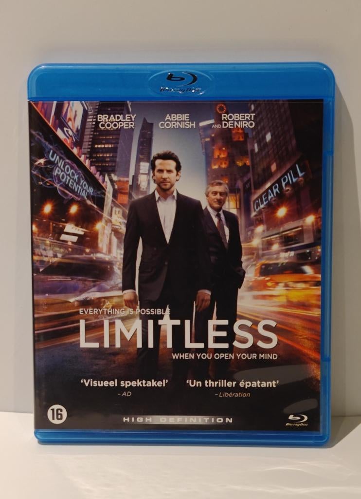 Limitless Blu ray Bradley Cooper Robert De Niro Cornish, Ophalen of Verzenden, Zo goed als nieuw, Thrillers en Misdaad
