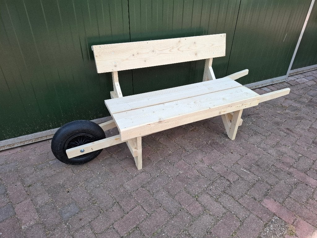 kruiwagenbank steigerhout NAJAARSVOORDEEL, Ophalen of Verzenden, Nieuw, Hout