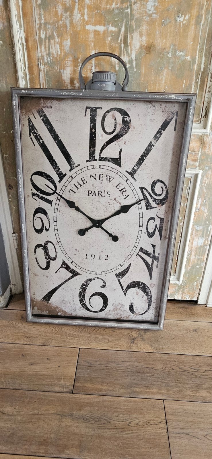 Grote vintage wandklok "The New Era Paris 1912", Ophalen of Verzenden