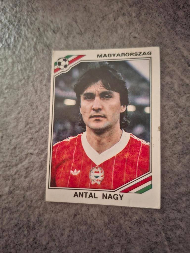 Panini sticker WK 86 Mexico. Speler Antal Nagy Hongarije., Verzenden, Zo goed als nieuw, Sticker