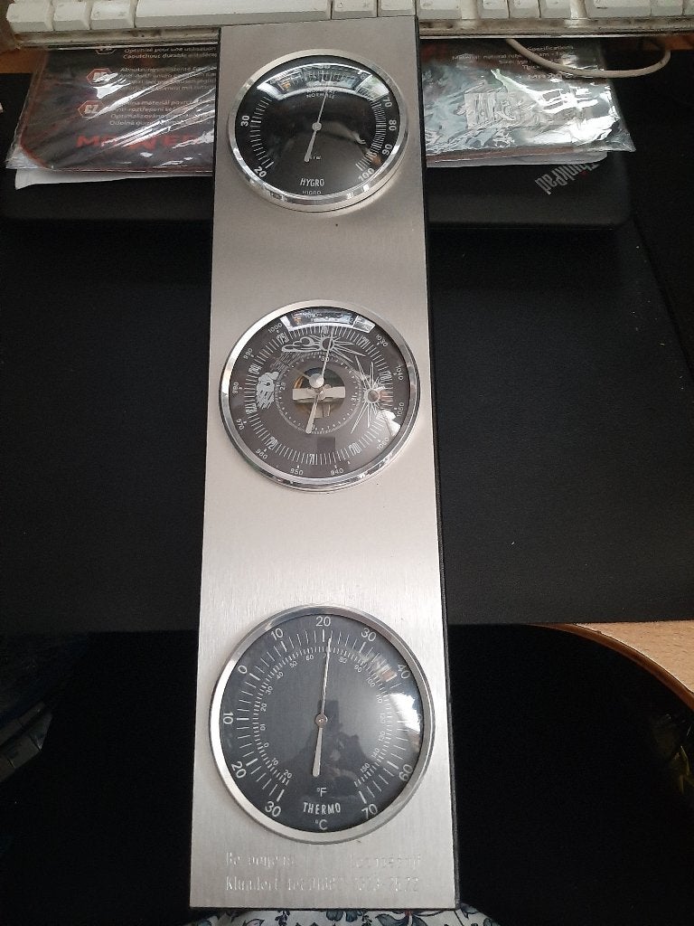 Vintage weerstation wandplaat, Ophalen of Verzenden, Gebruikt, Weerstation