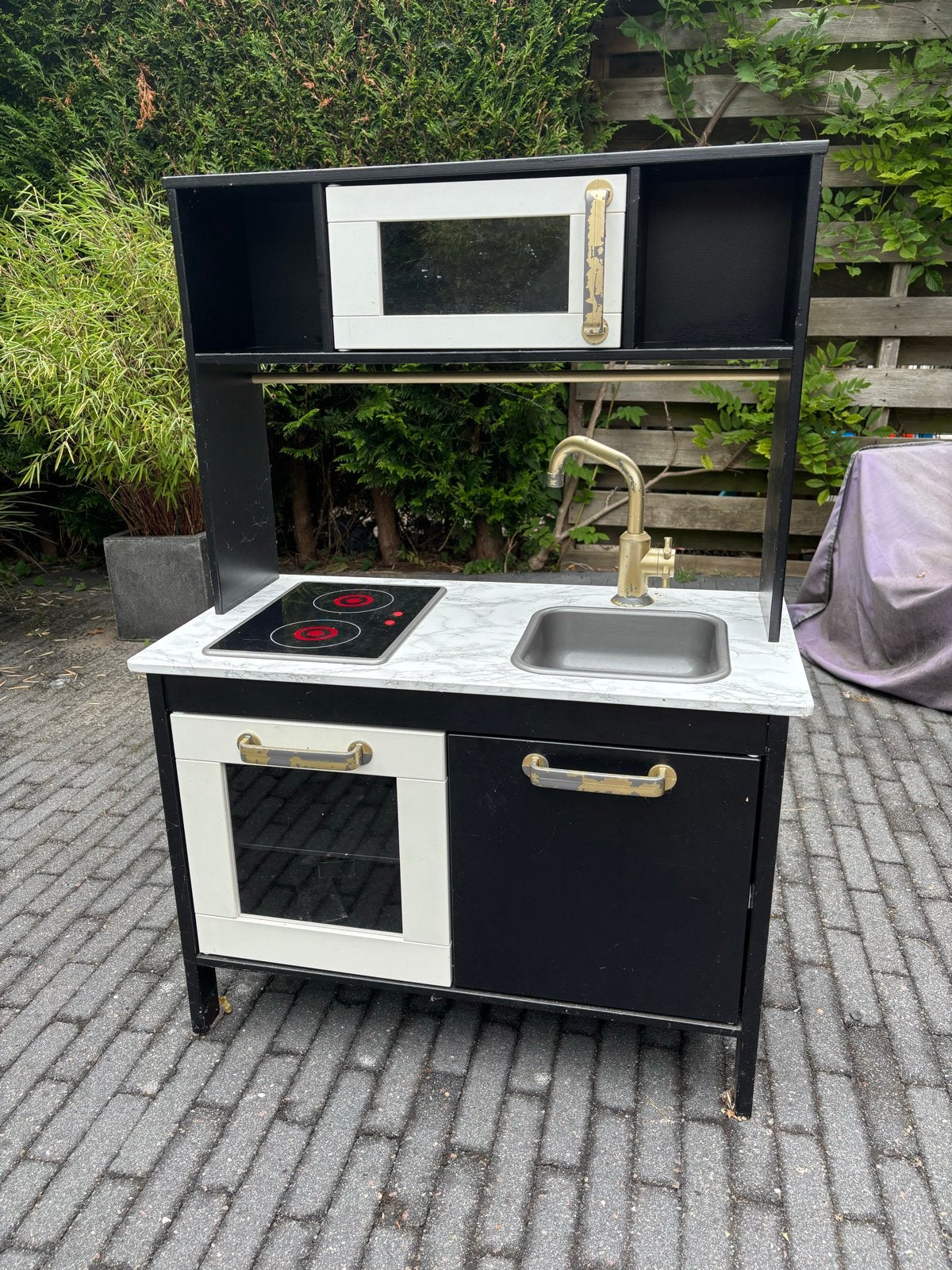 IKEA Duktig speelkeuken - Zwart met marmerlook, Ophalen, Gebruikt, Met licht