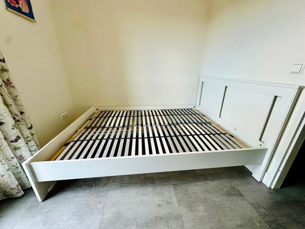Ikea 140x200 complete bed, Huis en Inrichting, Slaapkamer | Bedden, Ophalen, Wit, Tweepersoons, 140 cm